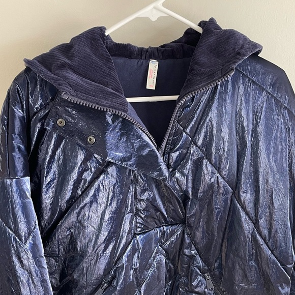 Free People Movement Polar Ice Puffer Jacket - Metallic Blue - Extra Small XS - Picture 6 of 13